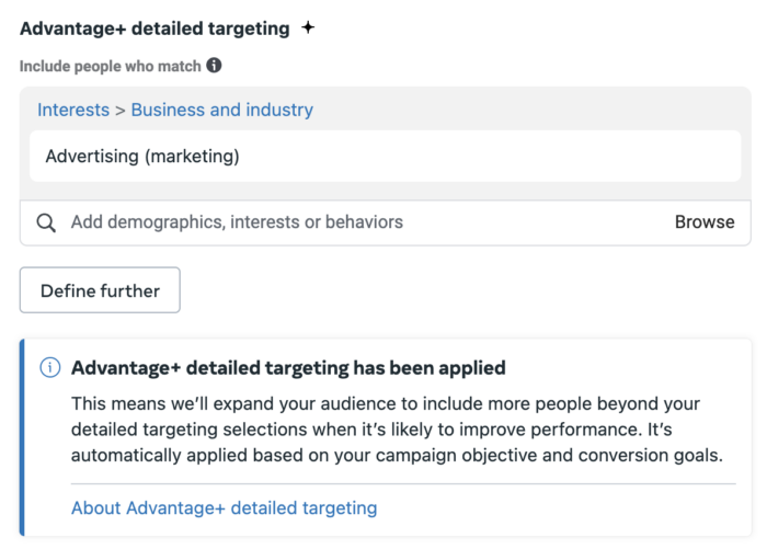 Advantage Detailed Targeting